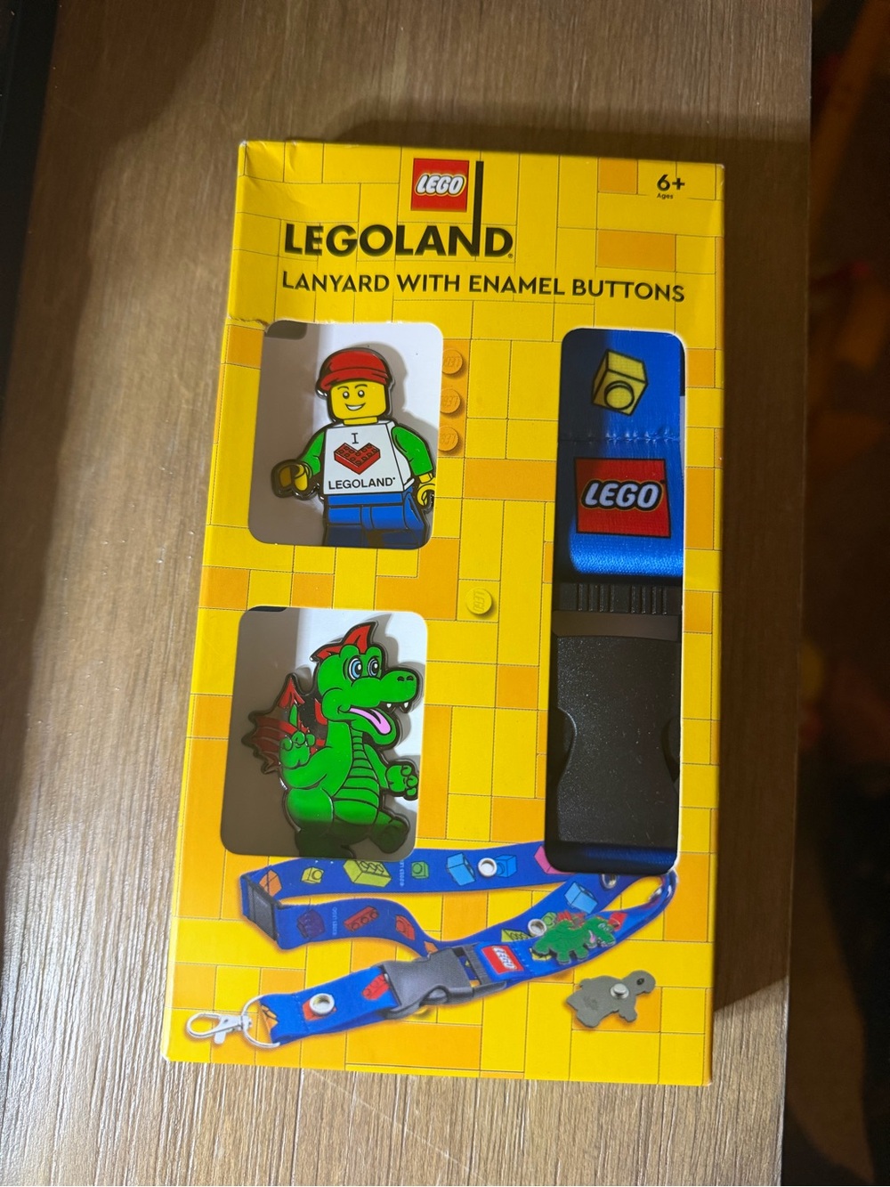Legoland Lanyard with Green Dragon and Minifigure pins